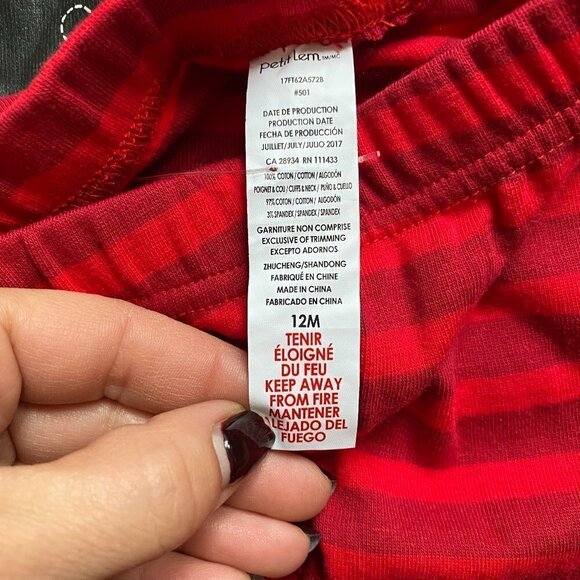 PL Sleep by Petit Lem 3-piece Pajama & socks unisex Size 12M BNWOT holiday Xmas - Picture 6 of 6